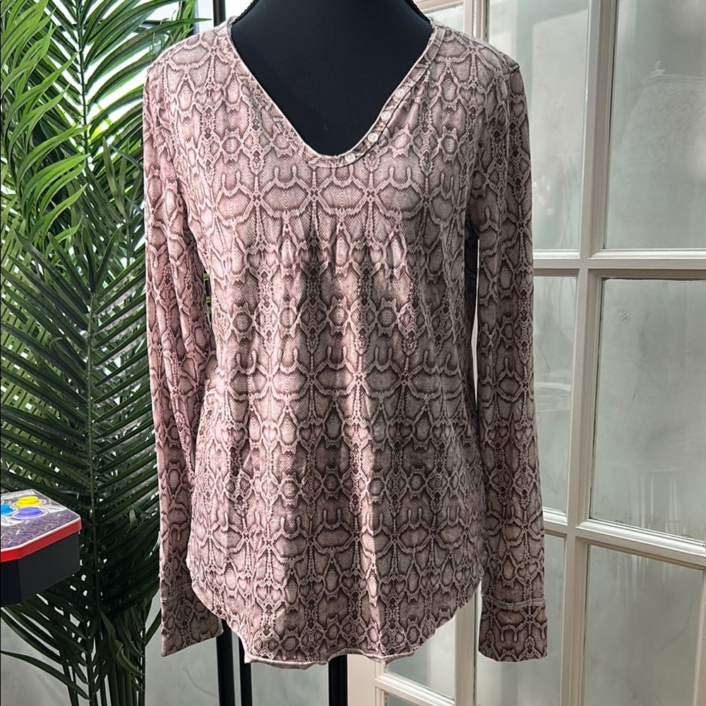 William Rast Brown and Tan Relaxed Blouse
